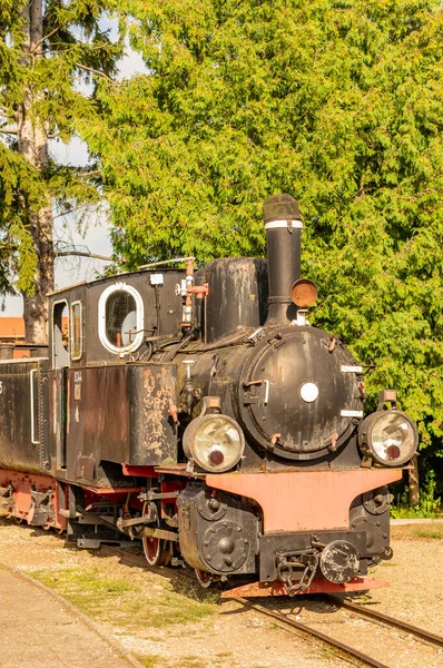Wenecja ポーランド 2020年8月20日 屋外博物館における古い歴史的展示蒸気機関車 — ストック写真
