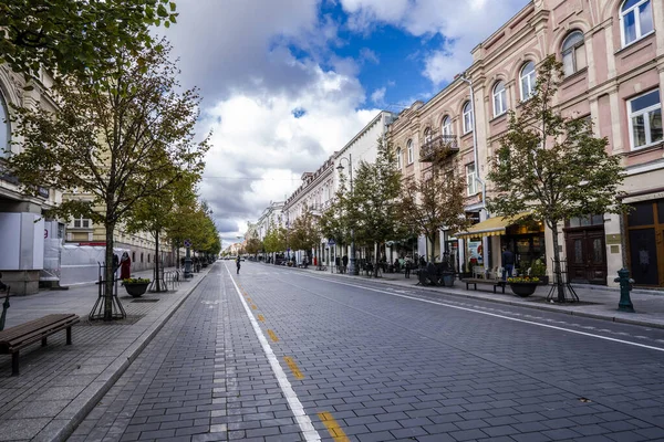 Vilnius Lituânia Outubro 2018 Avenida Gedimino Rua Principal Vilnius Lituânia — Fotografia de Stock