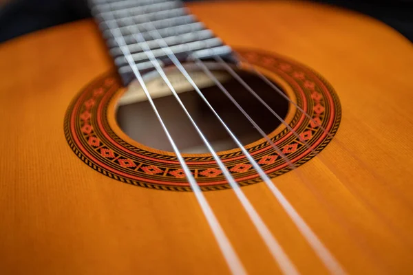 San Jooing Costa Rica May 2019 Close Ccoustic Guitar String — 스톡 사진