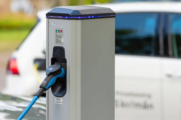 Lerum Zweden Aug 2020 Oplaadstation Voor Elektrische Auto Batterijen Laden — Stockfoto