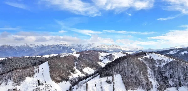 Uno Splendido Paesaggio Con Montagne Bucegi Inverno — Foto Stock