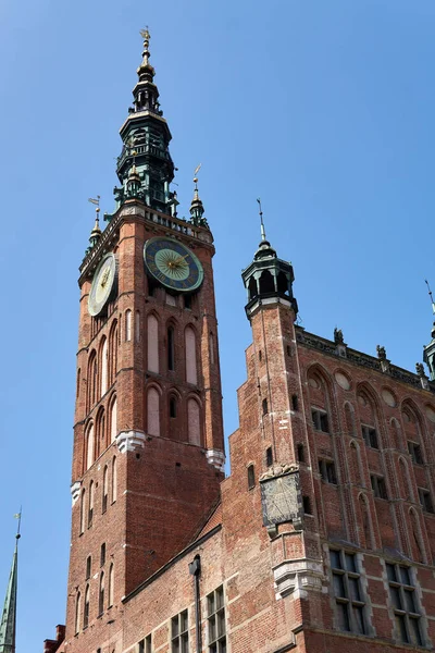 Eine Vertikale Aufnahme Des Rathauses Danzig Polen — Stockfoto