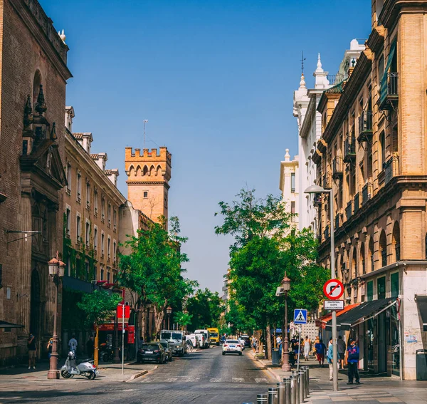 Seville Spanyolország 2020 Július Városközpont Utcái Több Mint Fokkal Kovid — Stock Fotó