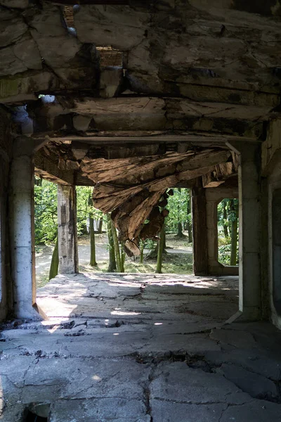 Gros Plan Vieux Bâtiment Détruit — Photo