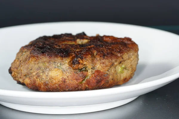 Närbild Läcker Stekt Köttbulle — Stockfoto