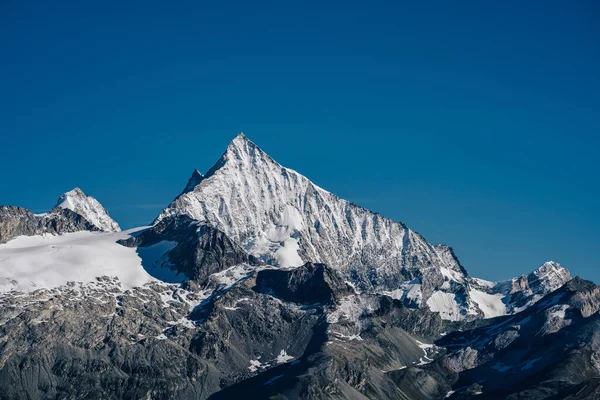 Bela Vista Famoso Pico Alpino Weisshorn 4506 Valais Suíça Alta — Fotografia de Stock