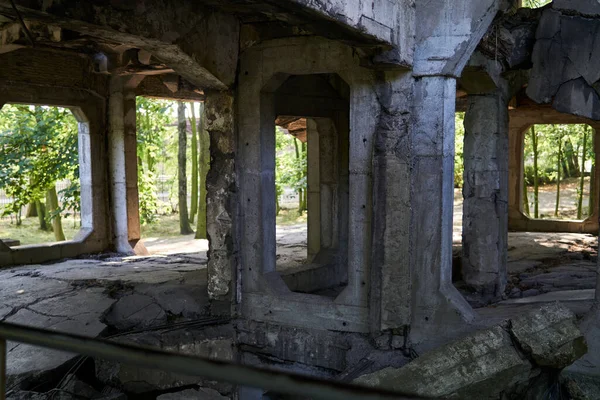 Primer Plano Antiguo Edificio Destruido Interior — Foto de Stock