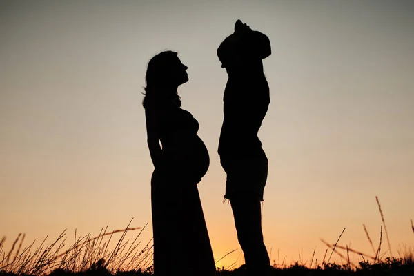 Mesmerizing Shot Lovely Pregnant Couple Lesbian Family Concept — Stock Photo, Image