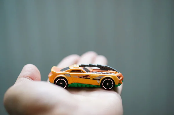 Poznan Poland Aug 2020 Orange Färgade Mattel Hot Wheels Futuristiska — Stockfoto