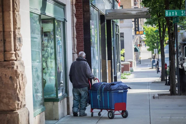 Morgantown Stany Zjednoczone Czerwca 2020 Fotografia Bezdomnego Głównej Ulicy Centrum — Zdjęcie stockowe