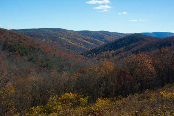 Vysoký Úhel Záběru Lesů Kopců Podzim — Stock fotografie