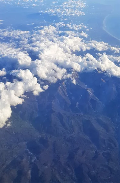 Beautiful Scenery Earth White Clouds Seen Plane — Stock Photo, Image