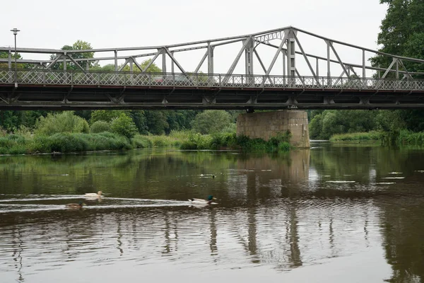 Eine Kleine Brücke Und Wald Der Bavaria Deutschland — Stockfoto