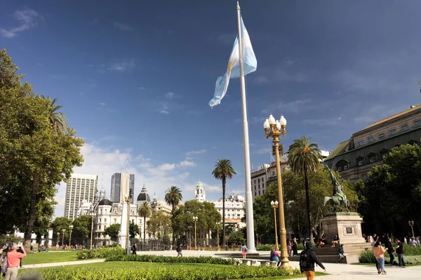 Beunos Aires Argentina Mar 2019 Bandera Nacional Argentina Plaza Mayo —  Fotos de Stock