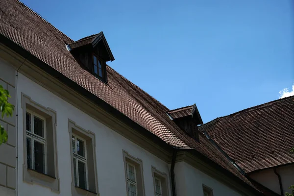 Budynek Oknami Ciągu Dnia Bawarii Niemcy — Zdjęcie stockowe