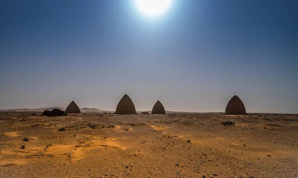 Gravar Gamla Dongola Kyrkogård Och Gravar Norra Sudanesiska Öknen Afrika — Stockfoto