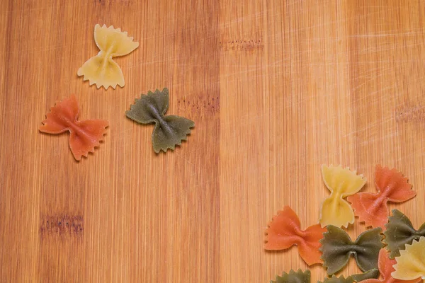 Eine Nahaufnahme Roher Farfalle Pasta — Stockfoto