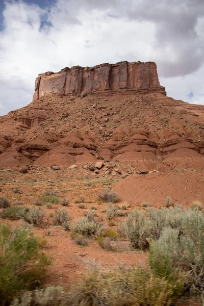 Colpo Verticale Pietra Arenaria Panoramica Valle Degli Dei Utah Stati — Foto Stock