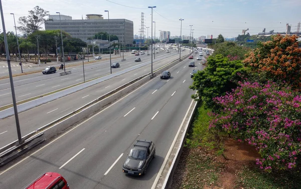 Een Hoge Hoek Opname Van Een Straat Sao Paulo Brazilië — Stockfoto
