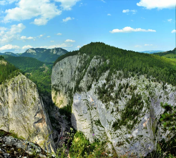 Panoramatický Snímek Kaňonu Bicaz Rumunsku — Stock fotografie