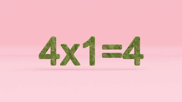 Uma Renderização Uma Equação Matemática Com Textura Gramada Fundo Rosa — Fotografia de Stock