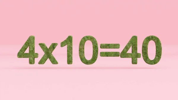 Rendering Mathematical Equation Grassy Texture Pink Background — Stock Photo, Image