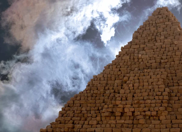 Piramide Dei Faraoni Neri Dell Impero Kush Sudan Con Cielo — Foto Stock