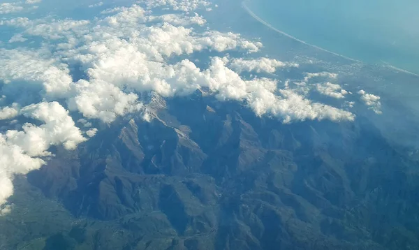 Beautiful Scenery Earth White Clouds Seen Plane — Stock Photo, Image