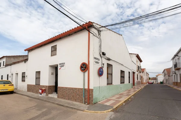 Madrigalejo España 2019 Vista Ciudad Calle Casas Edificios Madrigalejo — Foto de Stock