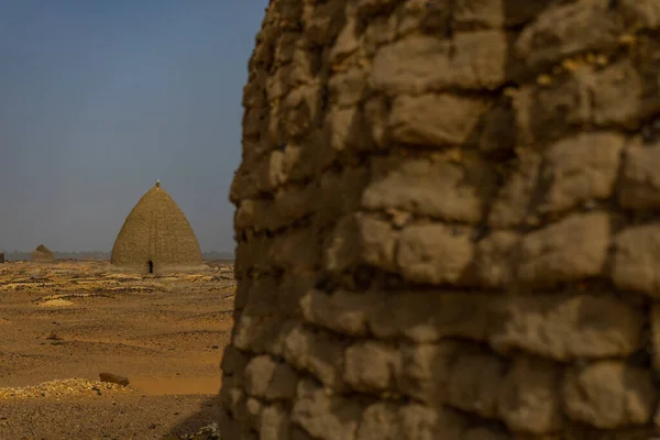 Sudan Çölü Nün Kuzeyindeki Eski Dongola Mezarlığı Mezarları Afrika — Stok fotoğraf