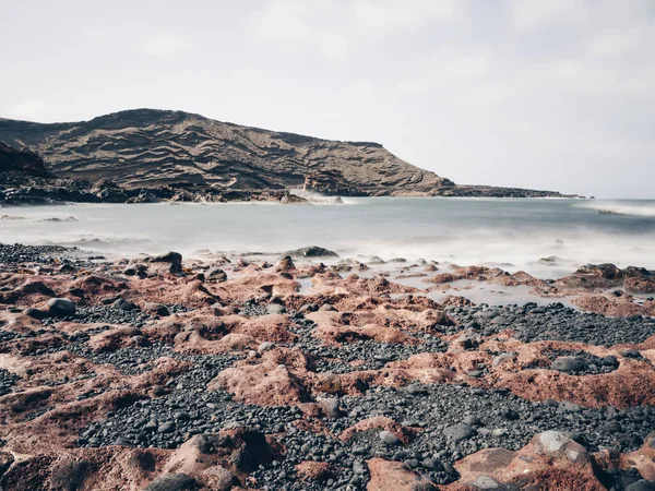 Una Bella Foto Della Riva Del Mare Lanzarote Isole Canarie — Foto Stock