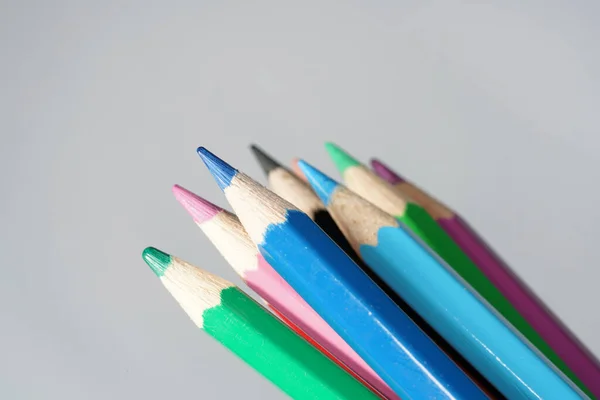Tiro Macro Close Lápis Coloração Conceito Pintura — Fotografia de Stock