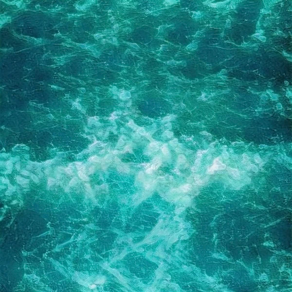 Реалистическая Картина Океанских Волн Бирюзовых Тонах — стоковое фото