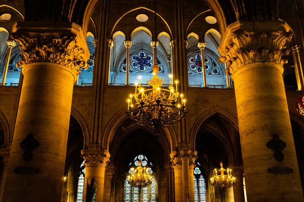 Interior Cathedrale Notre Dame Paris Paris França — Fotografia de Stock