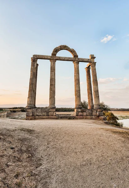 Bohonal Ibor Spain 2019年8月31日 罗马城市奥古斯塔布里亚 Augustobriga 和Los Marmoles神庙的废墟 Portico Augustobriga — 图库照片
