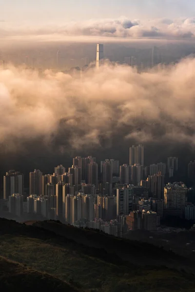 Una Toma Aérea Mar Nubes Hong Kong —  Fotos de Stock