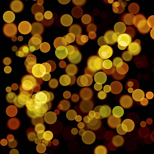 Bokeh Lights Yellow Colors Black Background — Stock Photo, Image