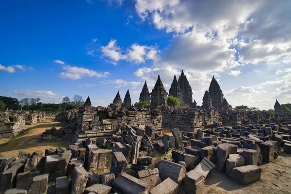Bela Vista Templo Prambanan Bokoharjo Indonésia — Fotografia de Stock