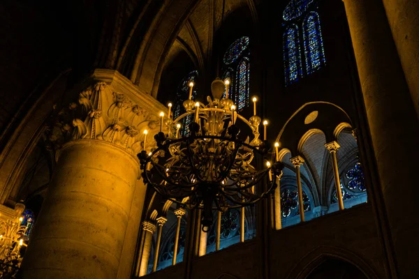 Vnitřek Katedrály Notre Dame Paris Paříži Francie — Stock fotografie