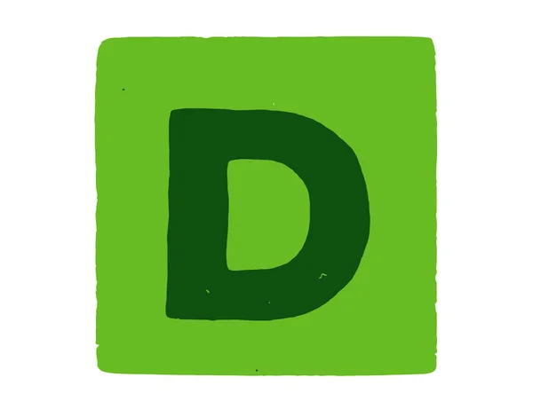 Cubo Letra Alfabeto Com Letra Maiúscula Fundo Verde — Fotografia de Stock