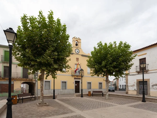 Zorita España 2019 Vista Ciudad Calle Casas Edificios Zorita Ayuntamiento —  Fotos de Stock