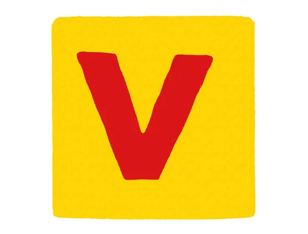 Ein Buchstabenwürfel Mit Großbuchstabe Auf Gelbem Hintergrund — Stockfoto