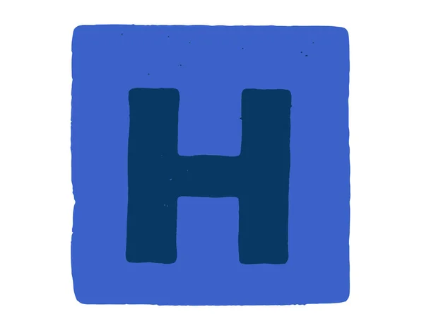 Алфавитная Буква Куб Заглавной Буквой Синем Фоне — стоковое фото