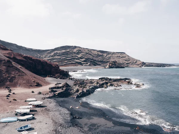 Krásný Záběr Pobřeží Lanzarote Kanárské Ostrovy Španělsku — Stock fotografie