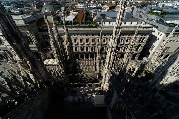 Zdjęcie Lotnicze Duomo Milano Mediolanie Włochy — Zdjęcie stockowe