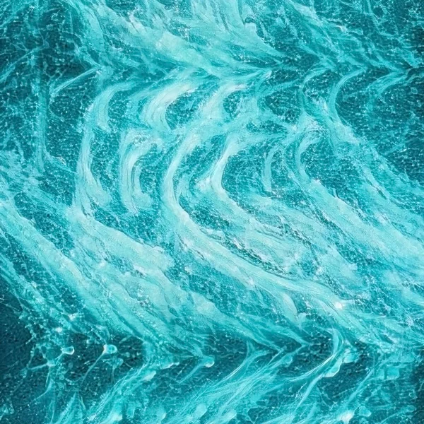 Een Realistisch Schilderij Van Oceaangolven Turquoise Kleuren — Stockfoto