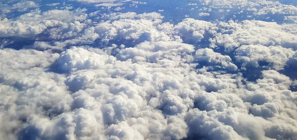 Beau Paysage Terre Des Nuages Blancs Vus Avion — Photo