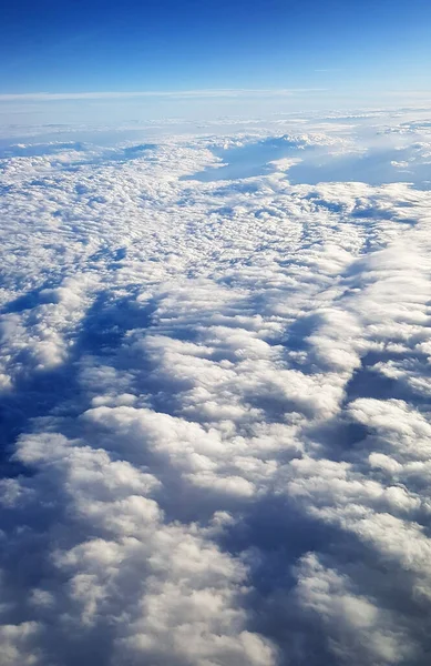 Beau Paysage Terre Des Nuages Blancs Vus Avion — Photo