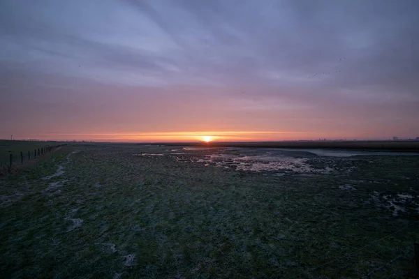 Beautiful Shot Bright Sunrise Field — Stock Photo, Image