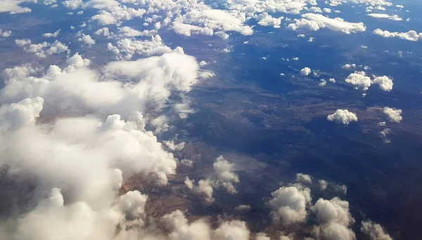 Beautiful Scenery Earth White Clouds Seen Plane — Stock Photo, Image